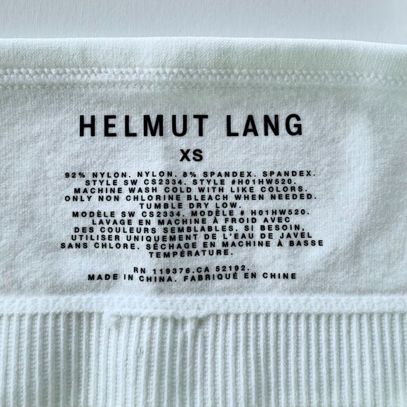 NWT Helmut Lang Button Strap Jersey Bra in Optic White Size XS - Picture 11 of 12